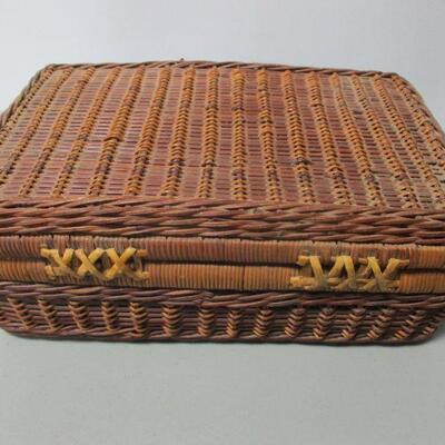 Lot 79 - Wicker Basket With Faux Fruit & Vegetables 