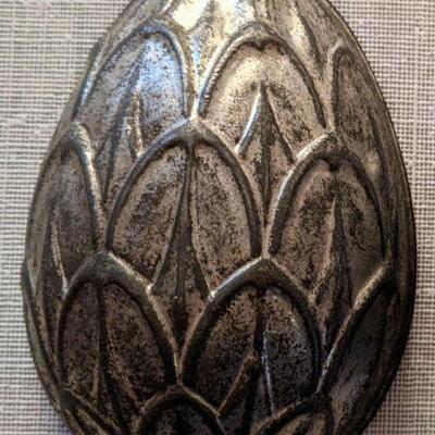 Antique Victorian tin Easter egg mold chocolate ice cream candy 2 pieces