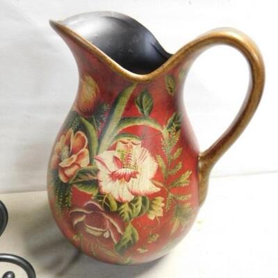 Matching Pottery Charger and Water Pitcher 14