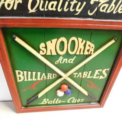 Wood Snooker and Billiard Tables Sign 24