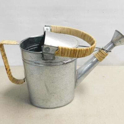 Galvanized Watering Can with Country Farm Chicken 