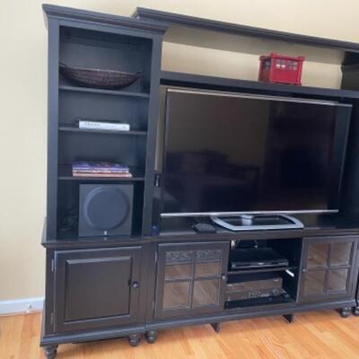 Beautiful entertainment center (tv and other items shown, not for sale)