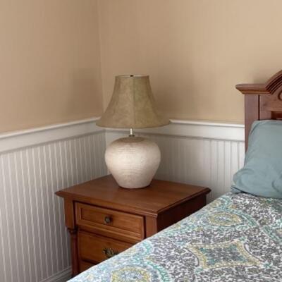 Two white table lamps 