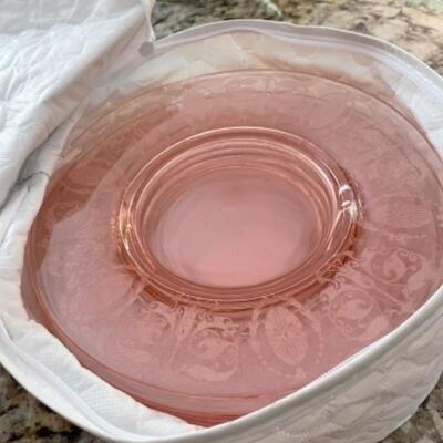 Set of 8 depression glass plates