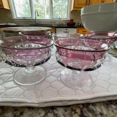 Set of 5 antique depression ware glasses  