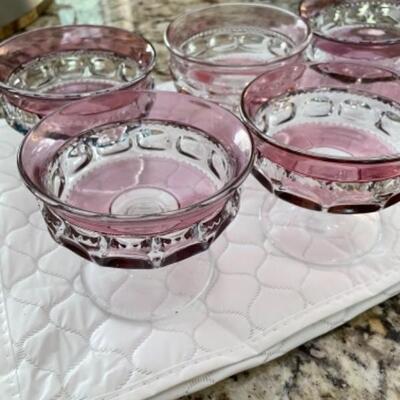 Set of 5 antique depression ware glasses  