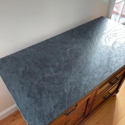 Antique chest with soapstone looking top