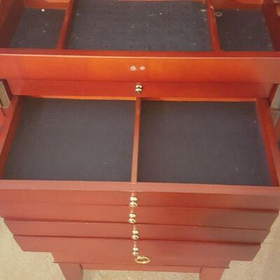 Lot 31 - Red Standing Jewelry Box