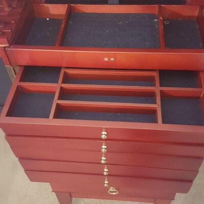 Lot 31 - Red Standing Jewelry Box