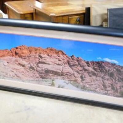 Expansive Framed and Matted Photography Art Desert Mountain Scape 75