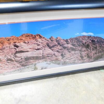Expansive Framed and Matted Photography Art Desert Mountain Scape 75