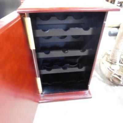 Mahogany Finish Golf Shadowbox Wine Cabinet 
