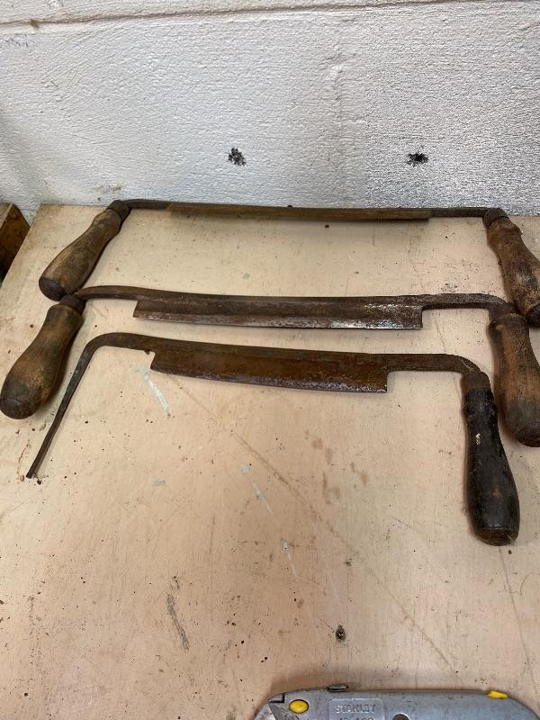 3 Antique Draw Knives Lot 003