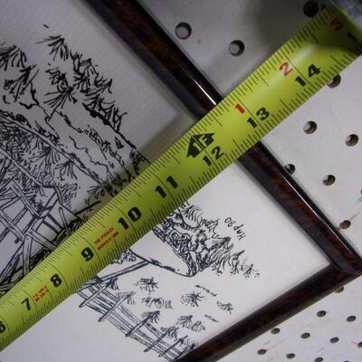 Lot 109 - Framed Pen & Ink Windmill Drawing
