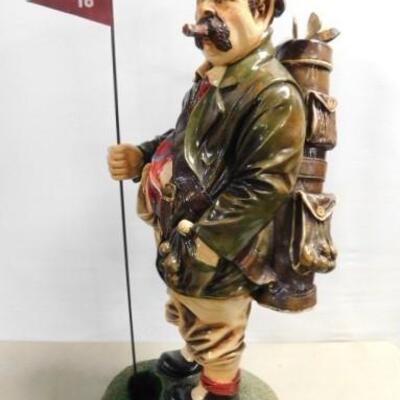 Tall Resin Early Days Golf Caddy Statue 40