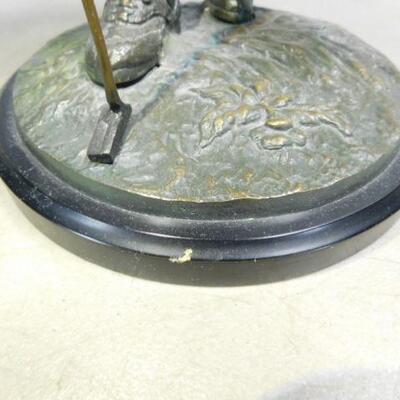 Bronze Statuette of Golfer Measuring Up His Putt (Hollow) 13