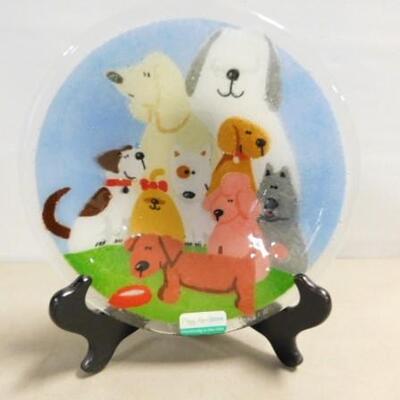 Peggy Karr Fused Glass Dogs Plate 8