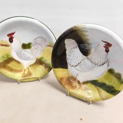 Set of Four Sakura David Carter Brown On the Farm Hand Painted Chicken Collector Plates 10