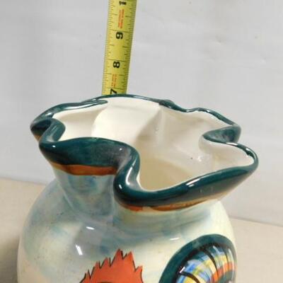 Ceramic Hand Painted Rooster Vase 7