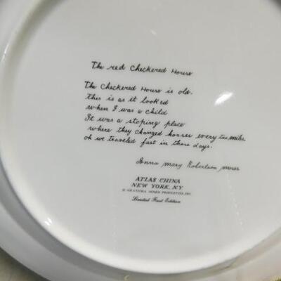 Set of Four Atlas China Anna May Robertson Moses Hand Painted Limited First Edition Collector Plates