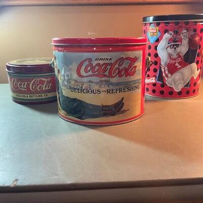 Lot 64- 3 Coca Cola Tins