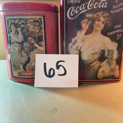 Lot 65-   Two Coca Cola Tins