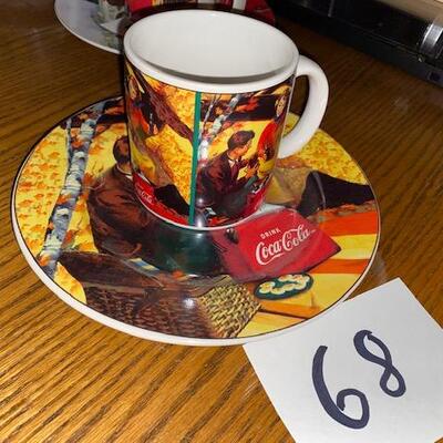 Lot 68 - Coca Cola Mug and plate set, Fall
