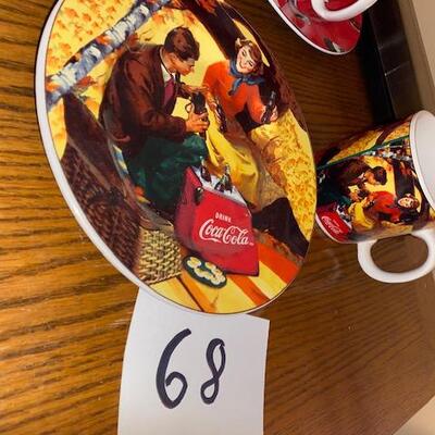 Lot 68 - Coca Cola Mug and plate set, Fall
