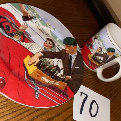 Lot 70- Coca Cola Mug and plate set, Winter
