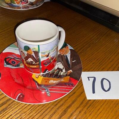 Lot 70- Coca Cola Mug and plate set, Winter