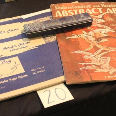 Lot 20 Vintage Watering Color Book & Paint/Abstract Book