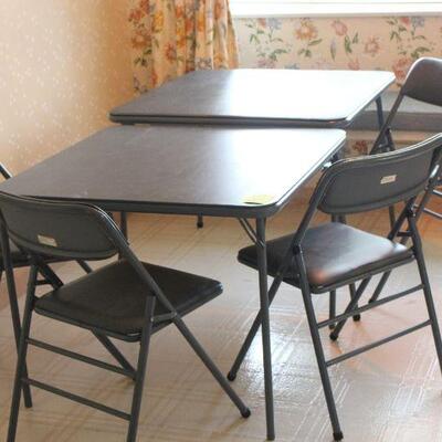Lot 55 2 Folding Card Tables + 4 Chairs