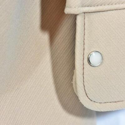 Top Stitched Snap Front Polyester Jacket