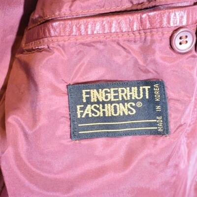 Cognac Leather 2-Button Blazer Jacket Size 44