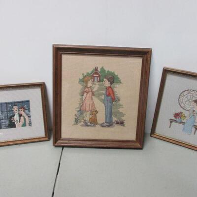 Lot 132 - Framed Embroidered Wall Art