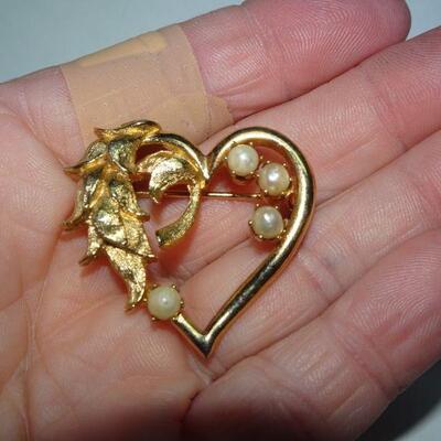 Victorian Style Gold Tone Heart Lot, Romantic 