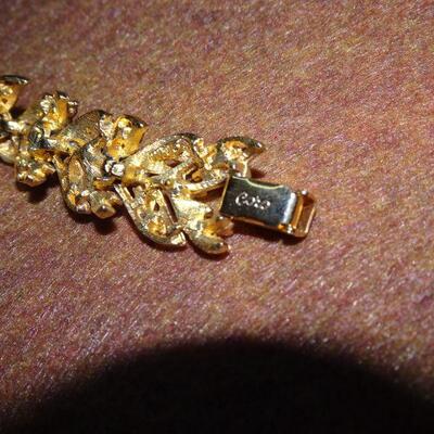 Gold Tone Link Bracelet, Mid Century Modern CORO