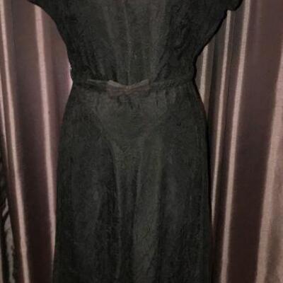 1940s Beaded Sequined Collar Dress