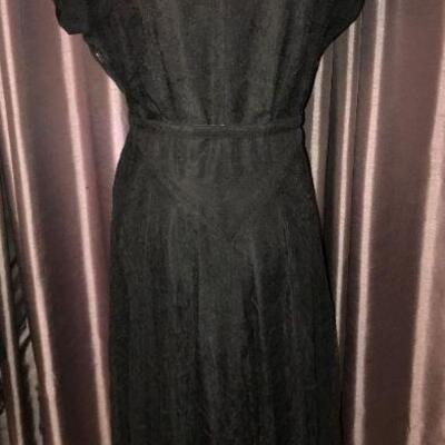 1940s Beaded Sequined Collar Dress