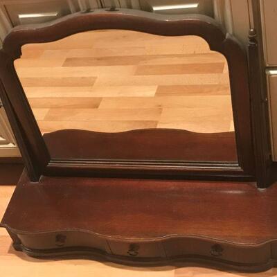 Antique Mahogany Shaving / Dresser 3 Drawer  Mirror