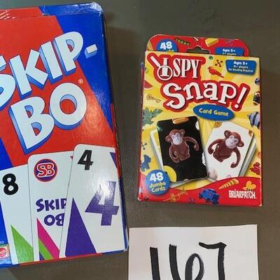 Lot 167 - Skip Bo and I Spy Snap Card Games