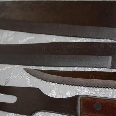 #31 Precision Hollow Ground Stainless Steel Knives and Serving Fork
