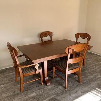 Ashley Dining Room Trestle Table with Six Chairs - Excellent Condition 