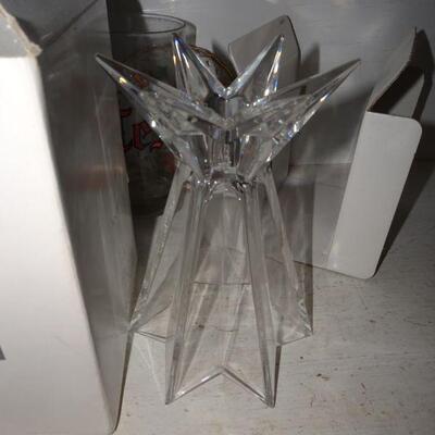 Mikasa NIB Glass Candle Holder Star