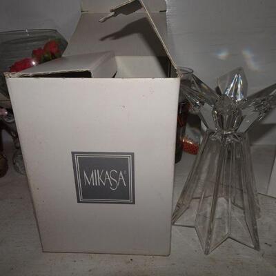 Mikasa NIB Glass Candle Holder Star