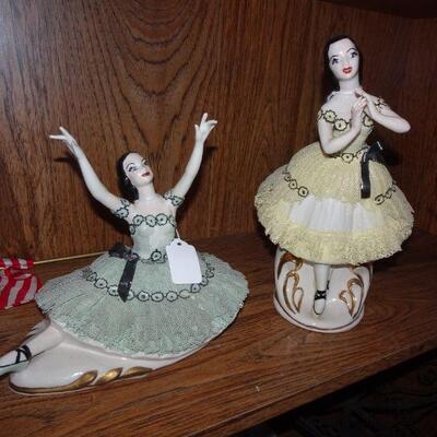 2 Porcelain Craft Ballerina Figures MCM 