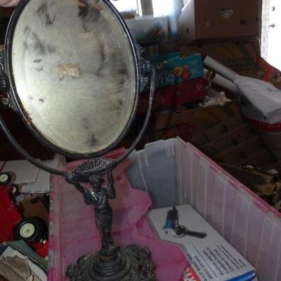 Cast Iron Victorian Style Vanity Dresser Mirror - Needs new mirror
