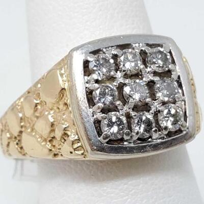#102 â€¢ 14k Gold Diamond Ring- 11.0g