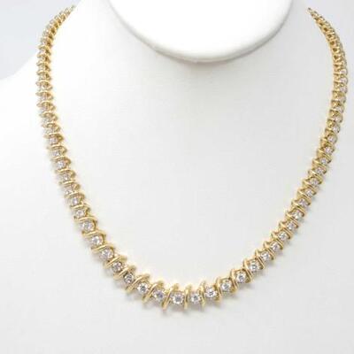 #110 • 14k Gold Diamond Necklace- 43.1g