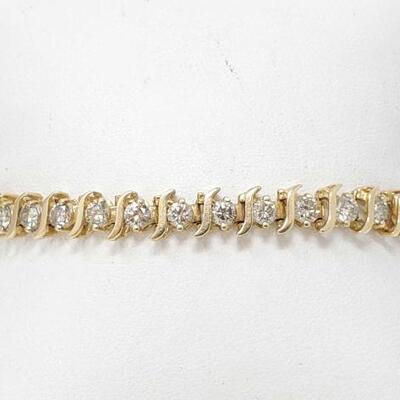 #112 • 14k Gold Diamond Bracelet- 15.6g